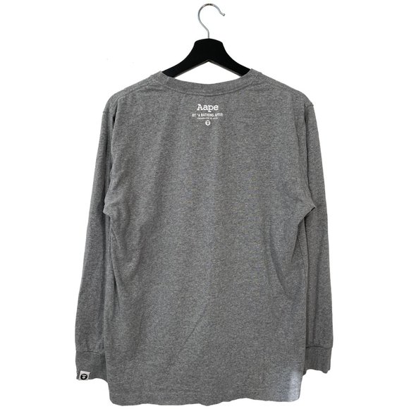 Aape head red camo logo longsleeve t shirt gray - Picture 2 of 8